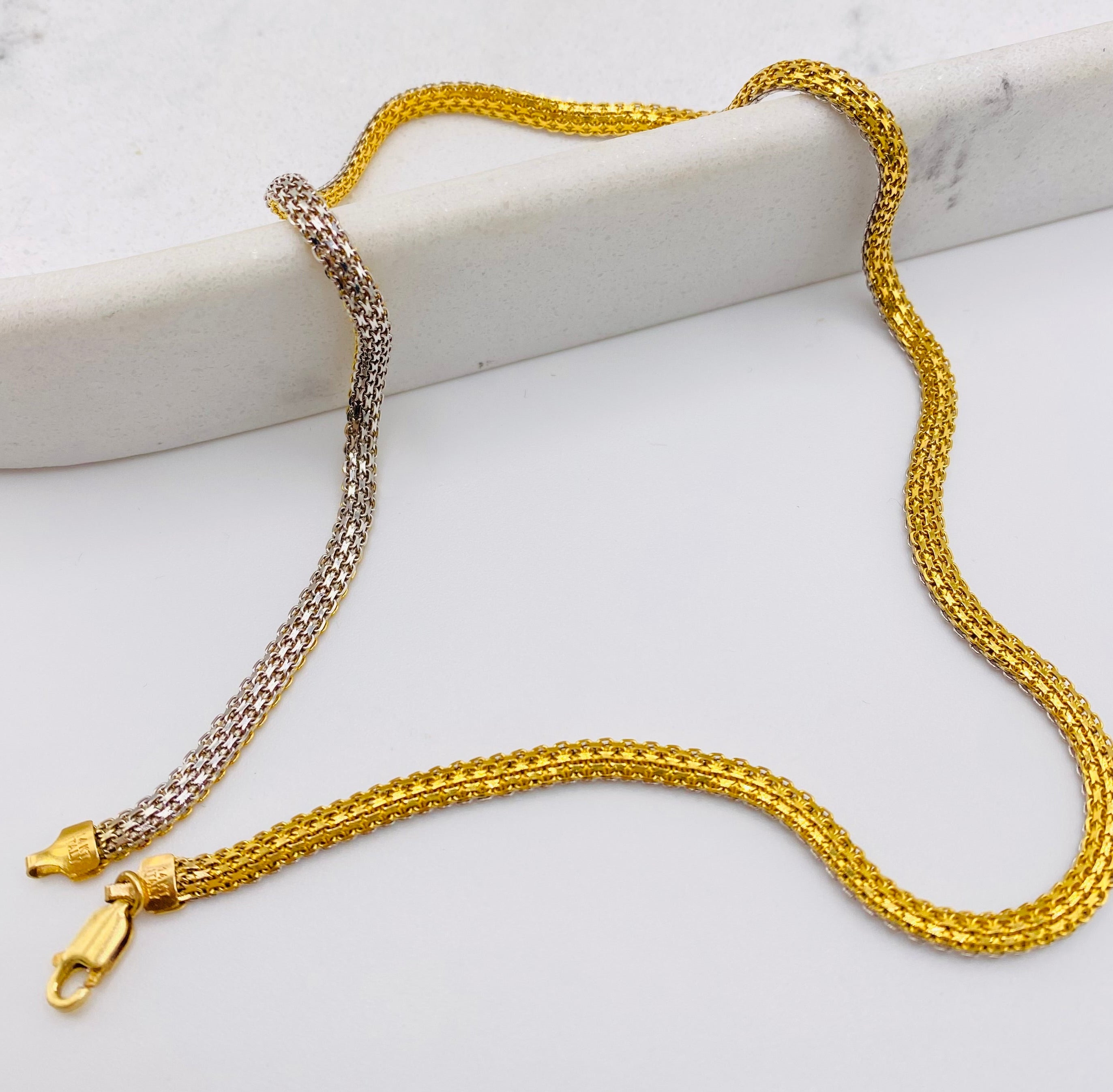 Cadena snack 14k,  40cm x 3.7MM