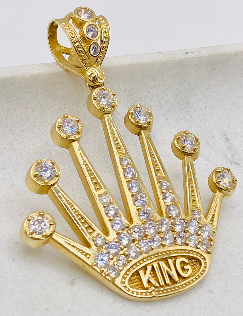 Medalla corona 14k, 6cm x 5cm