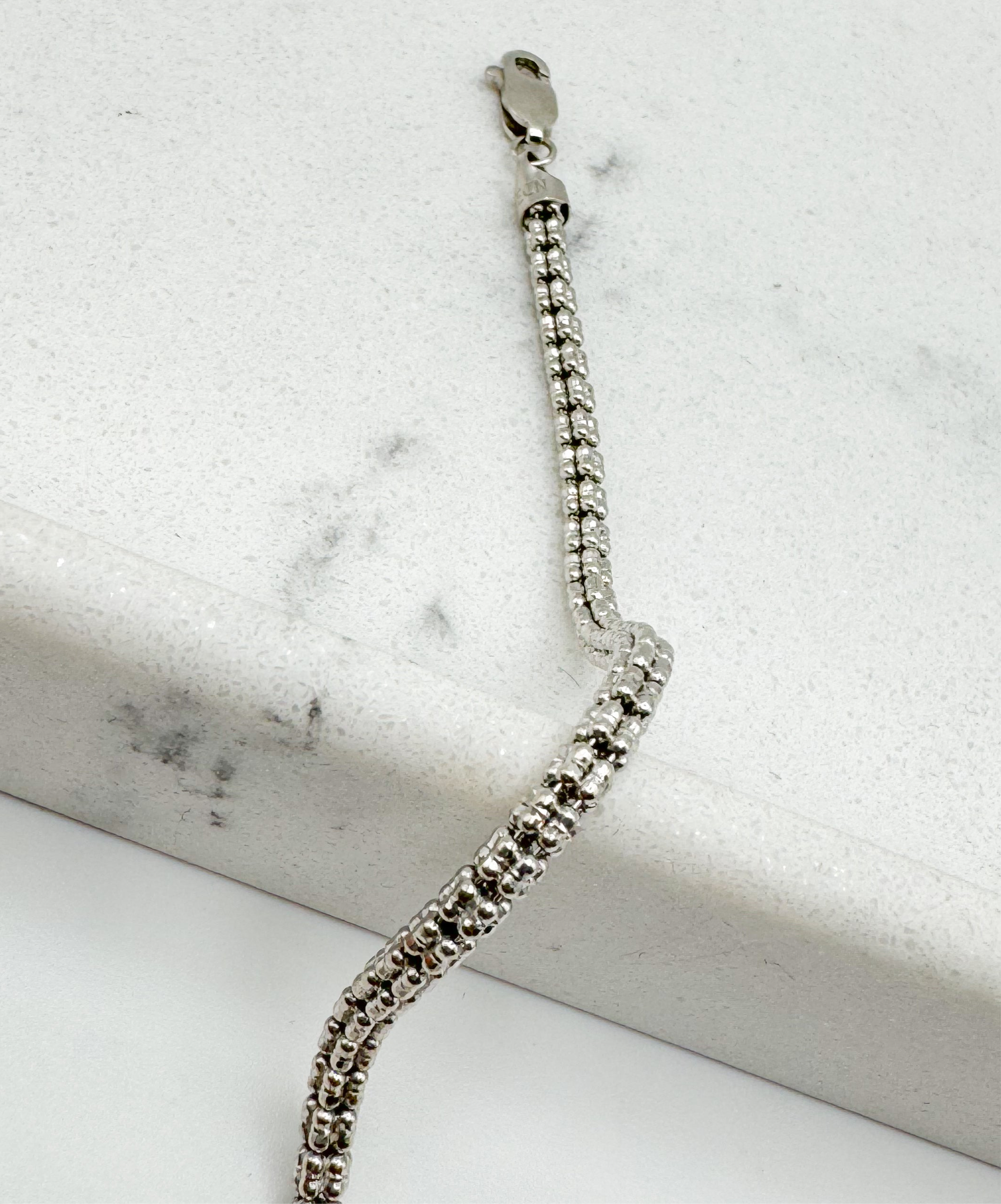 Guillo ice blanco 14k, 21cm x 3.2mm