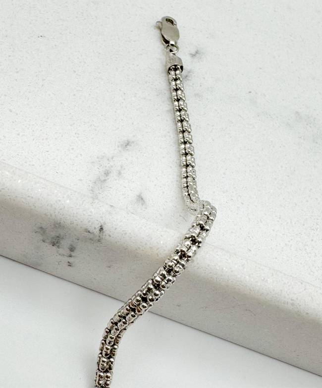 Guillo ice blanco 14k, 21cm x 3.2mm