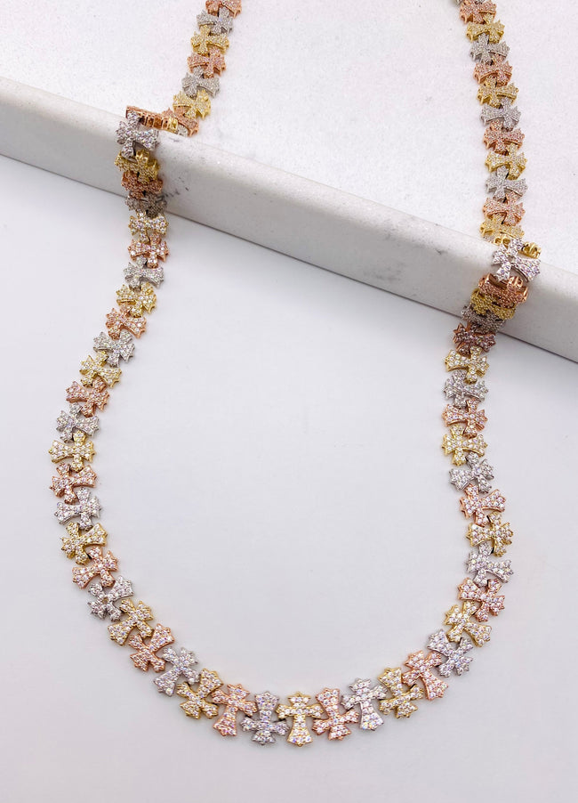 Cadena cruz 14k, 55cm x 9.8mm