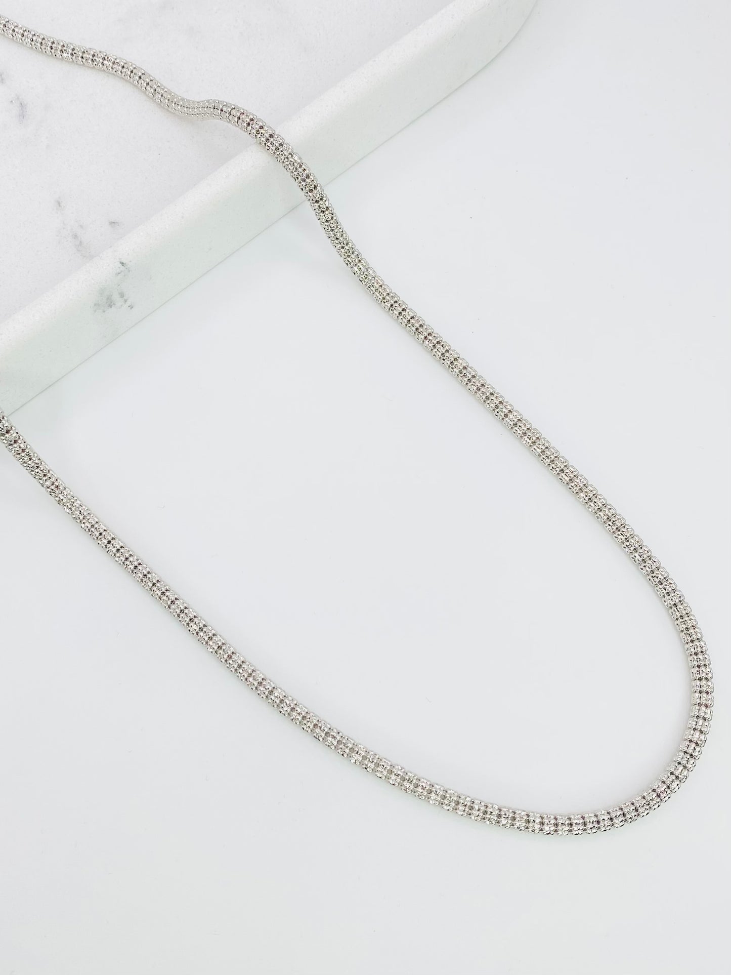 Cadena luna ice blanca 14k