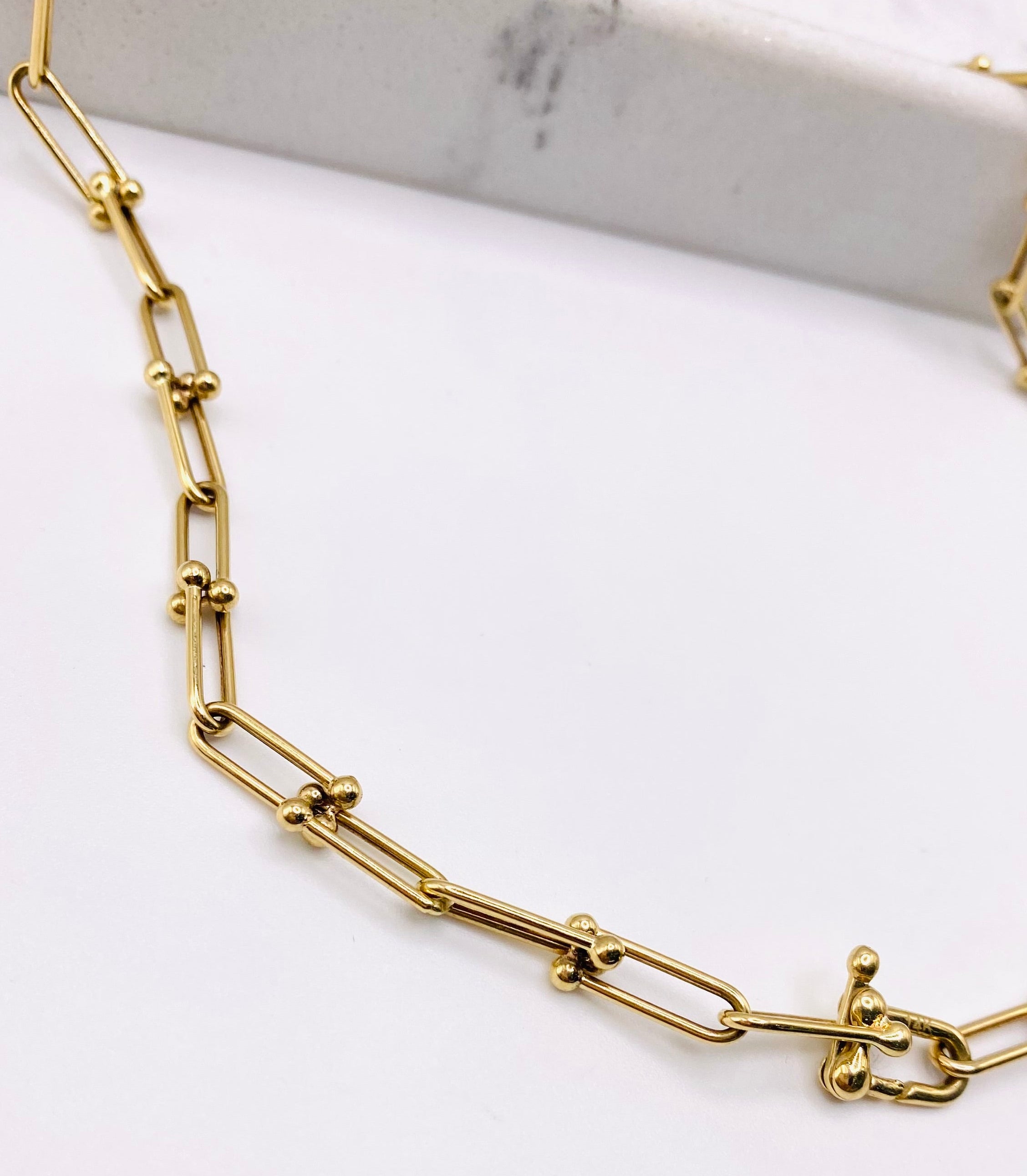 Cadena clip 14k, 45cm x 3.6mm
