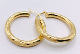 Argollas. 14k,  3.90mm x 3cm