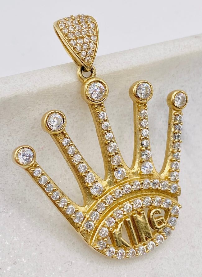Medalla corona 14k, 4cm x 3cm