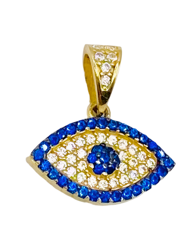 Medalla ojo turco 18k, 1.5cm x 1.5cm