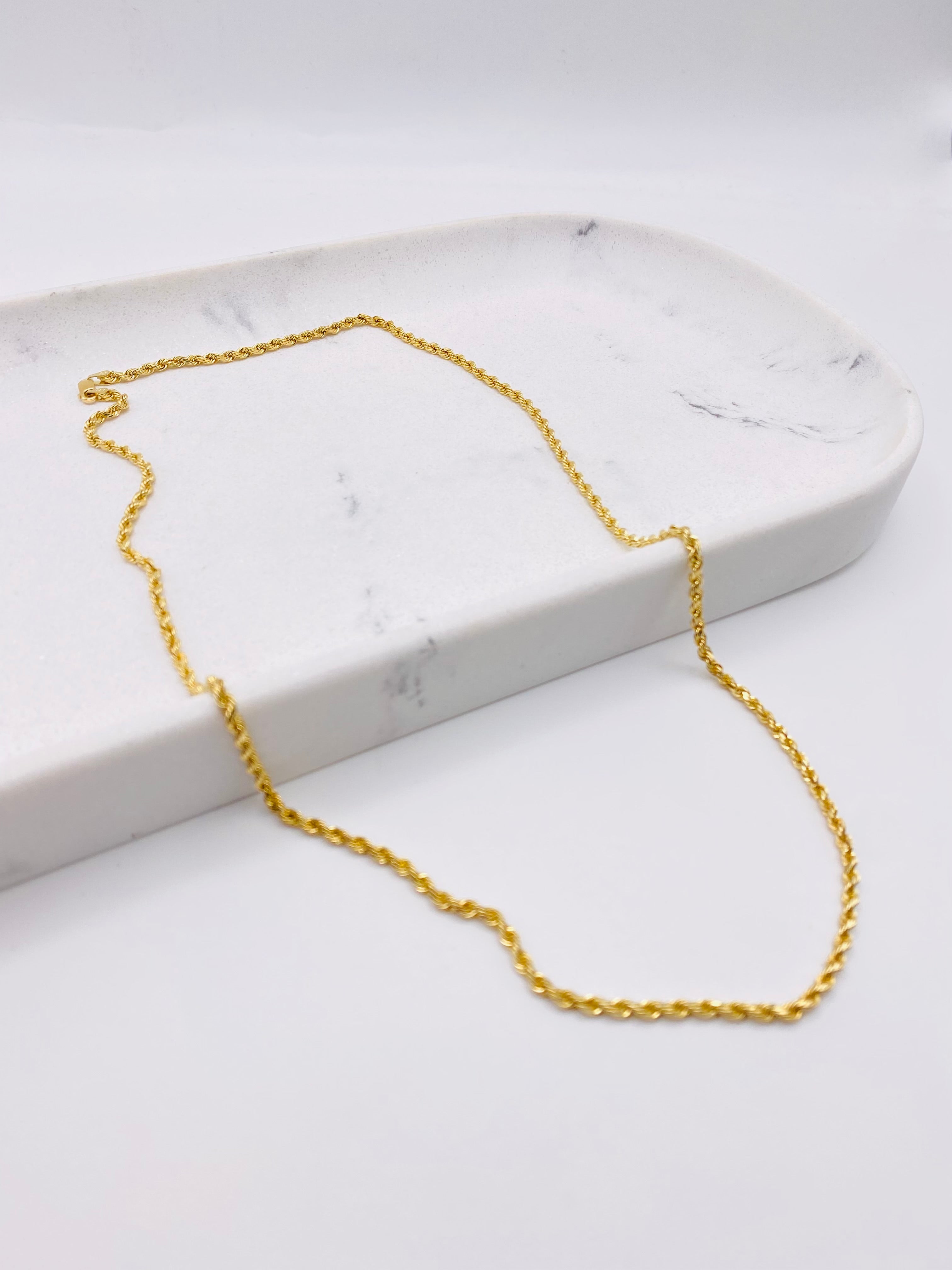 Cadena soga 14k, 60cm x 2.6mm