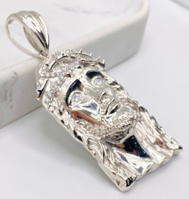 Cara de cristo blanca 14k, 5cm x 8cm