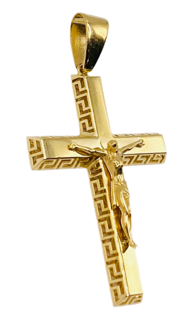 Medalla cruz 18k, 6cm x 3cm