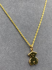 Cadena con medalla 14k, 45cm x 0.80mm.