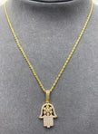 Cadena con medalla 14k, 45cm x 0.80mm