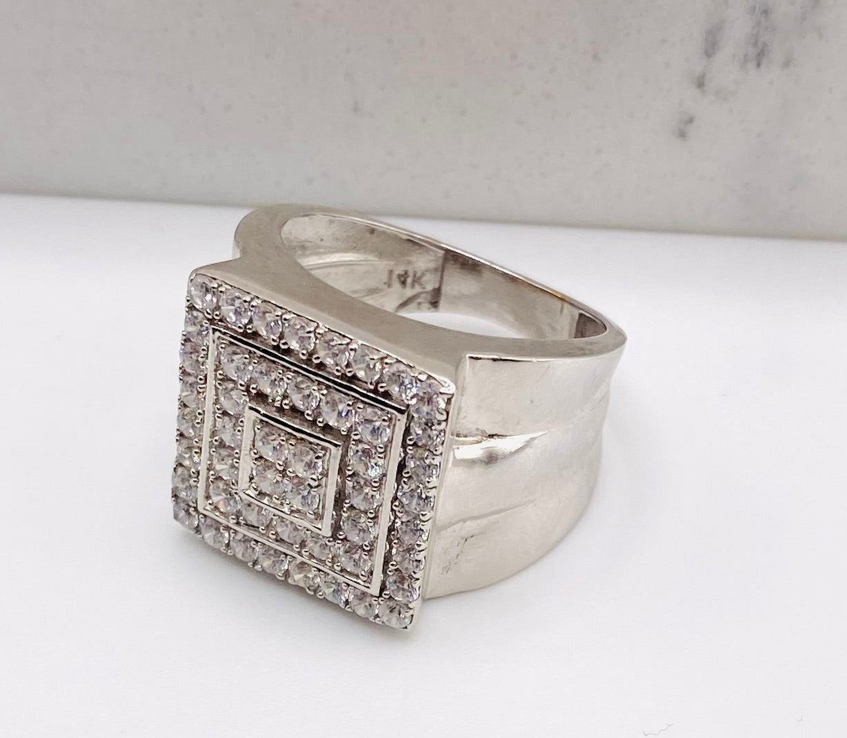 Anillo cuadrado 14k, zc #23