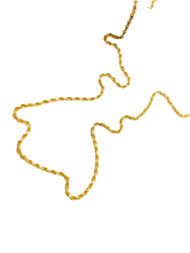Cadena tejido soga 14k
