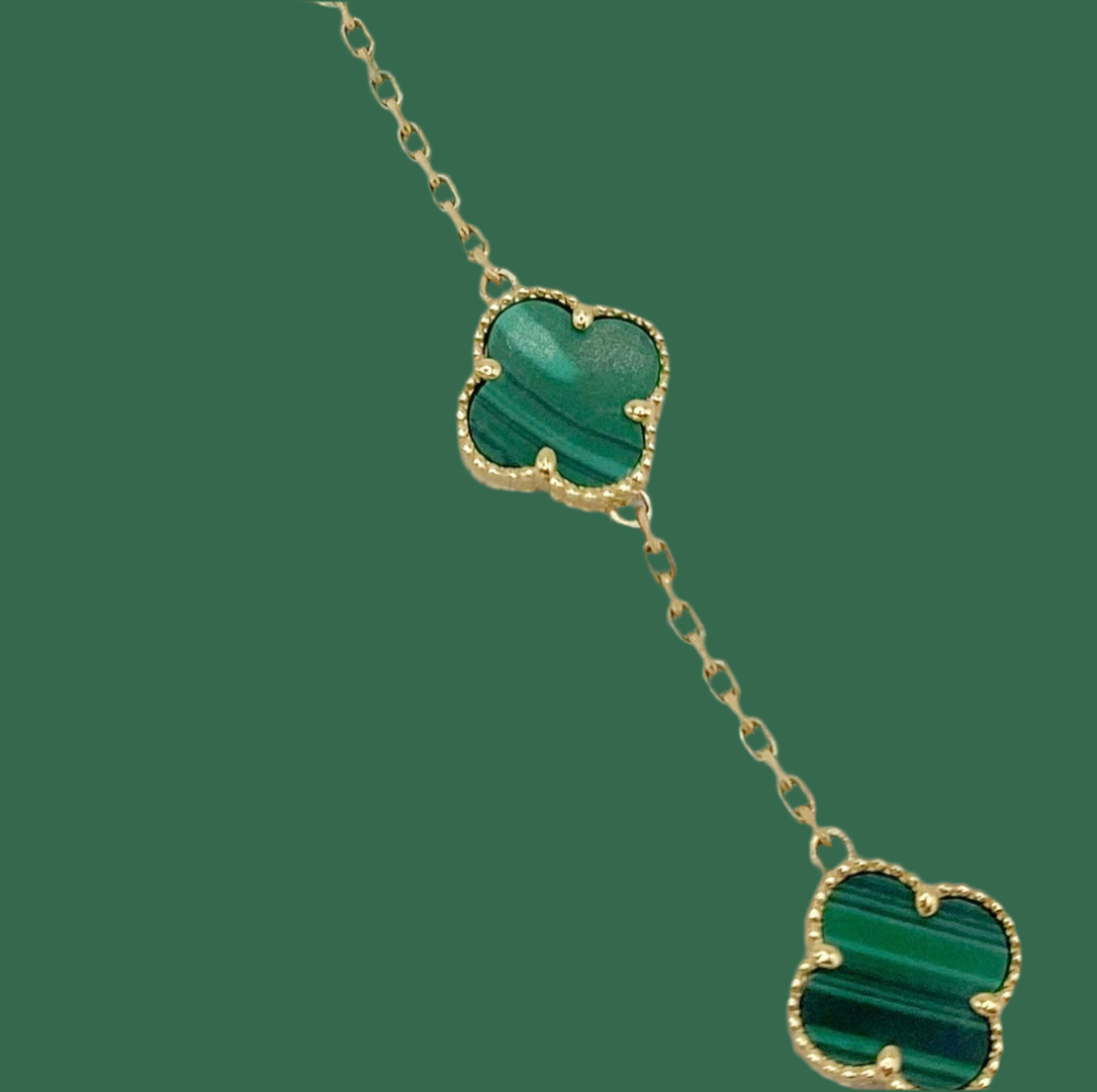 Guillo trébol 14k, talla 18cm la flor 9mm
