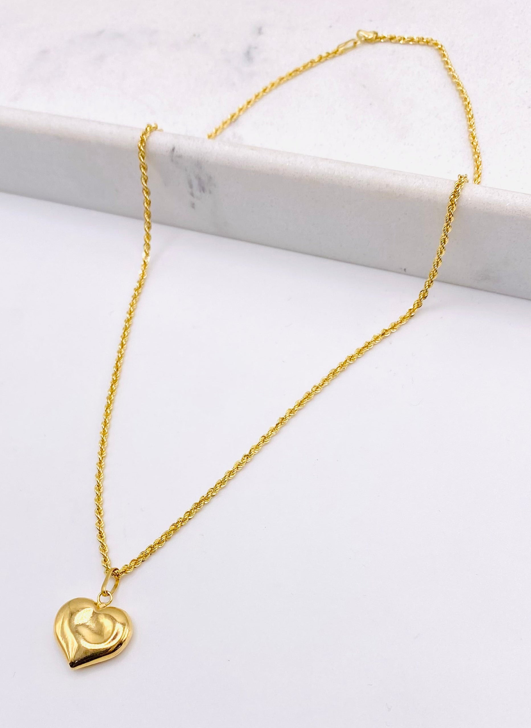 Cadena medalla de corazón 18k 40cm x 1.2mm