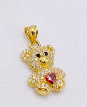 Medalla oso 14k, 2cm x 13.9mm