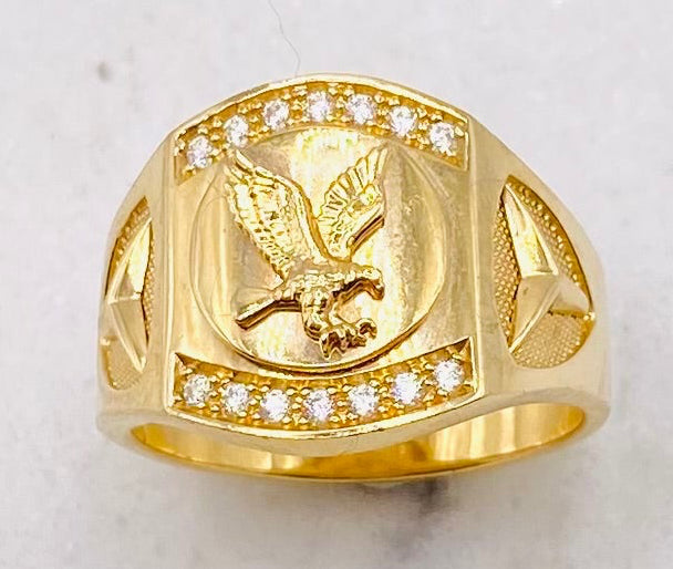 Anillo águila talla#25. 14k,