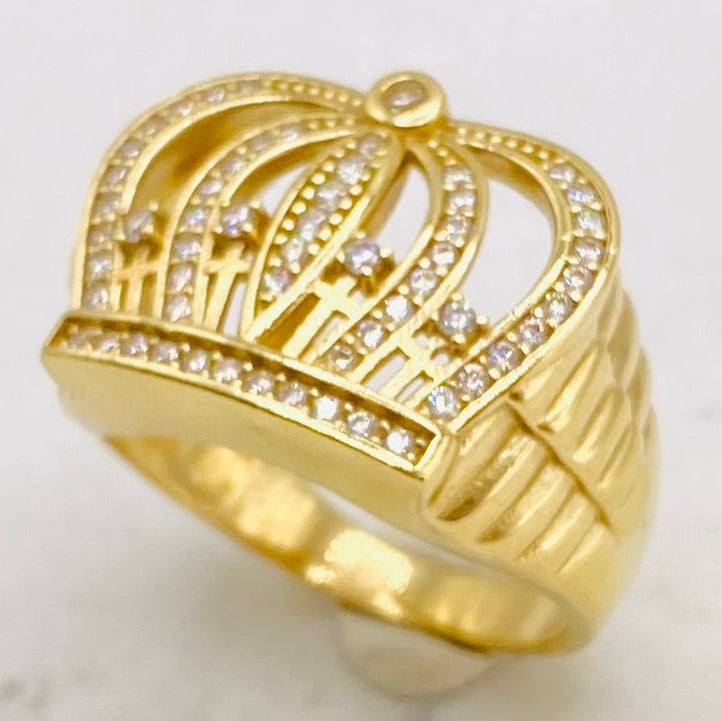 Anillo corona talla#25, 14k