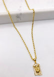 Cadena soga con medalla 14k, 50cm