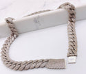 Cadena Mónaco blanca Zc 14k, 40cm x 11mm