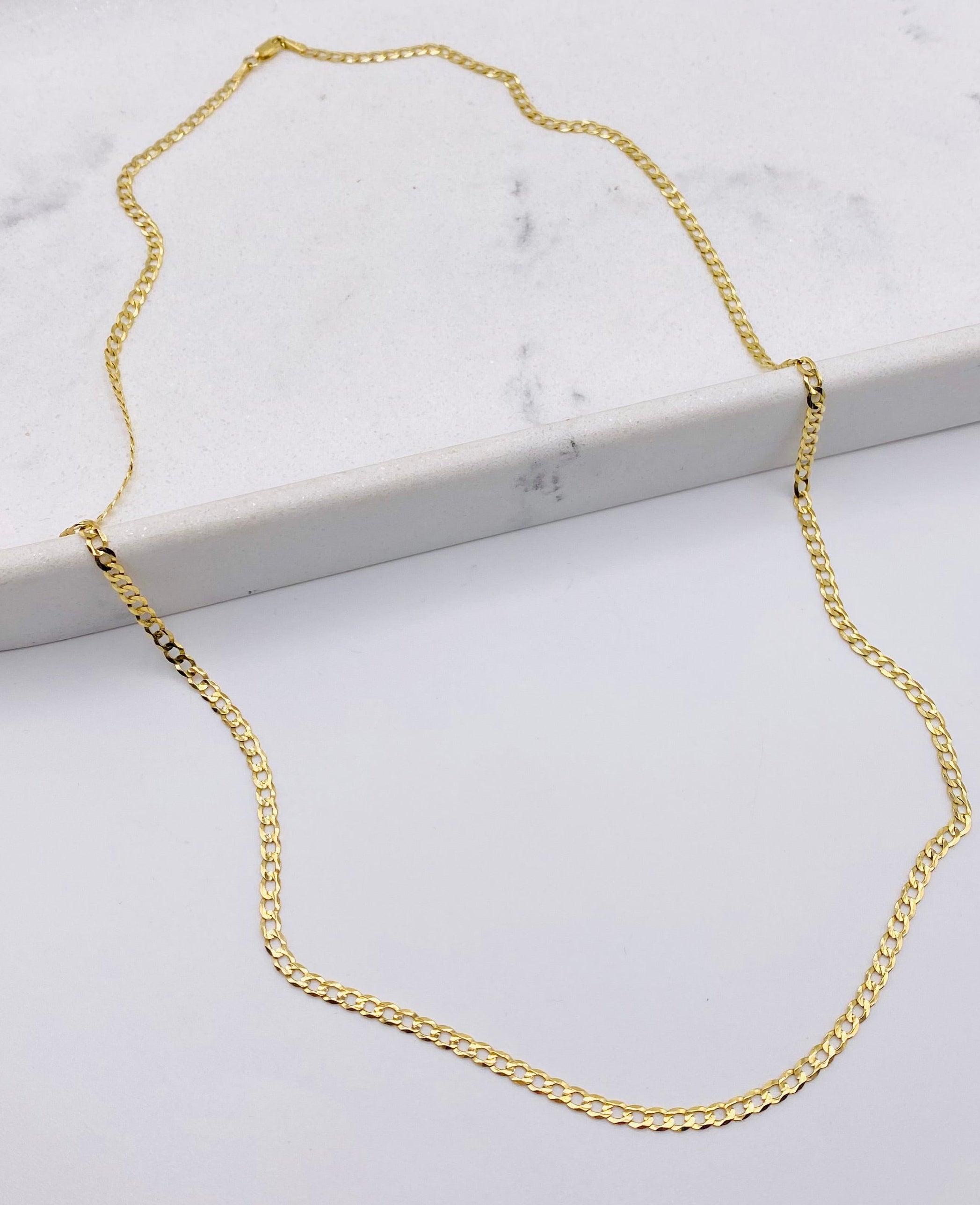 Cadena cubana 14k, 55cm x 2.2MM