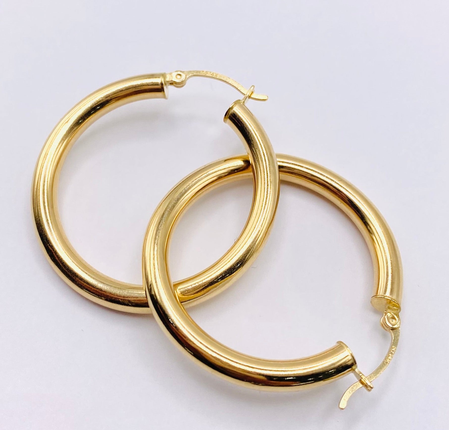 Argollas 14k,  3.75mm x 3cm
