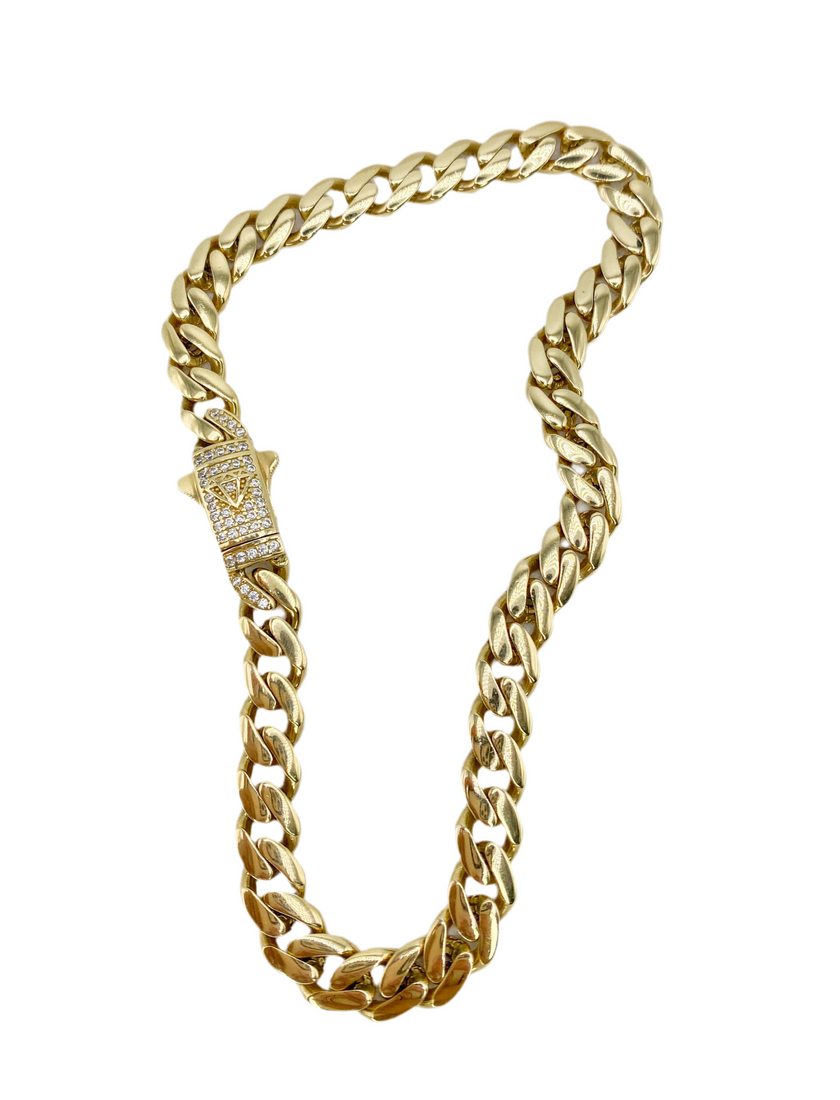 Guillo grafe con piedra 14k, 26cm x 7.1mm