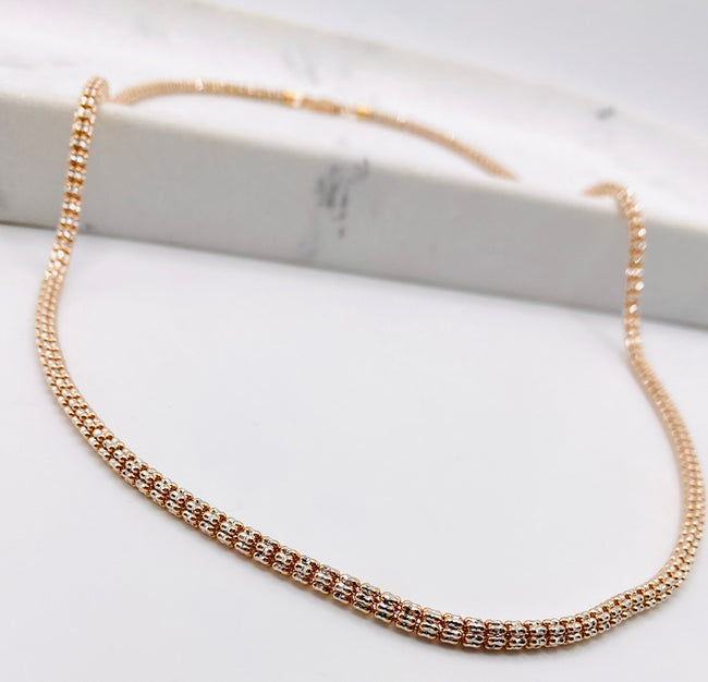 Luna ice rosa 14k, 60cm x 3.4mm
