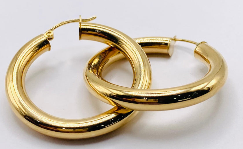Argollas 14k, 4.88mm x 3cm