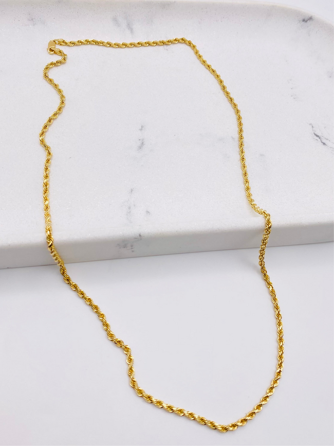 Cadena soga 14k, 60cm x 2.6mm