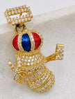 Medalla peluquería 14k, 2.5cm x 1.5cm
