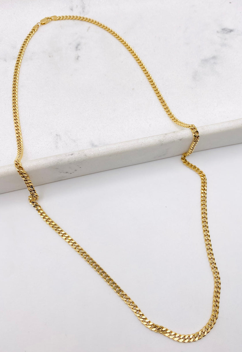 Cadena milanes 14k, 60cm x 3.4mm