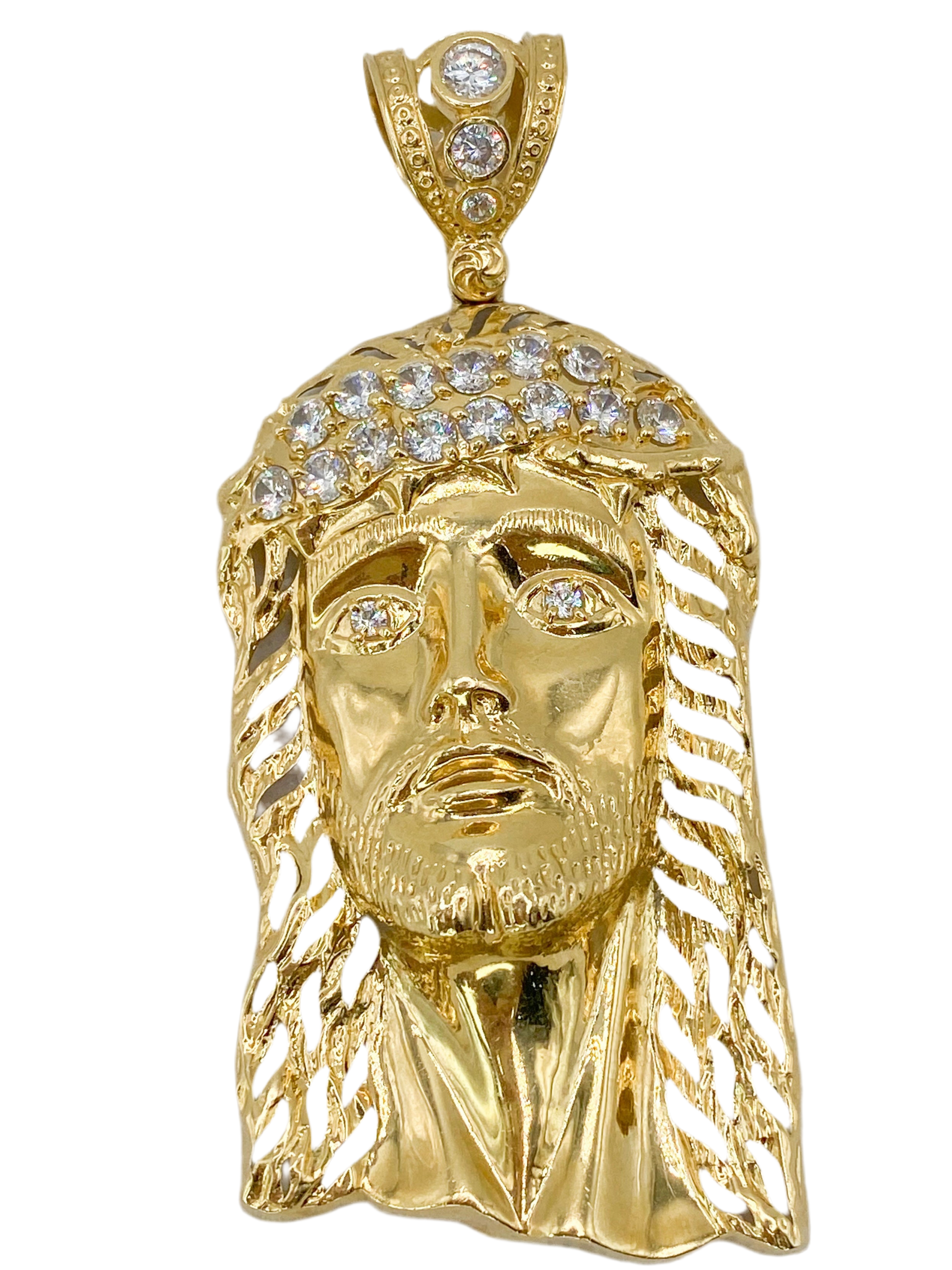 Cara de cristo 14k, 8 cm x 38 mm