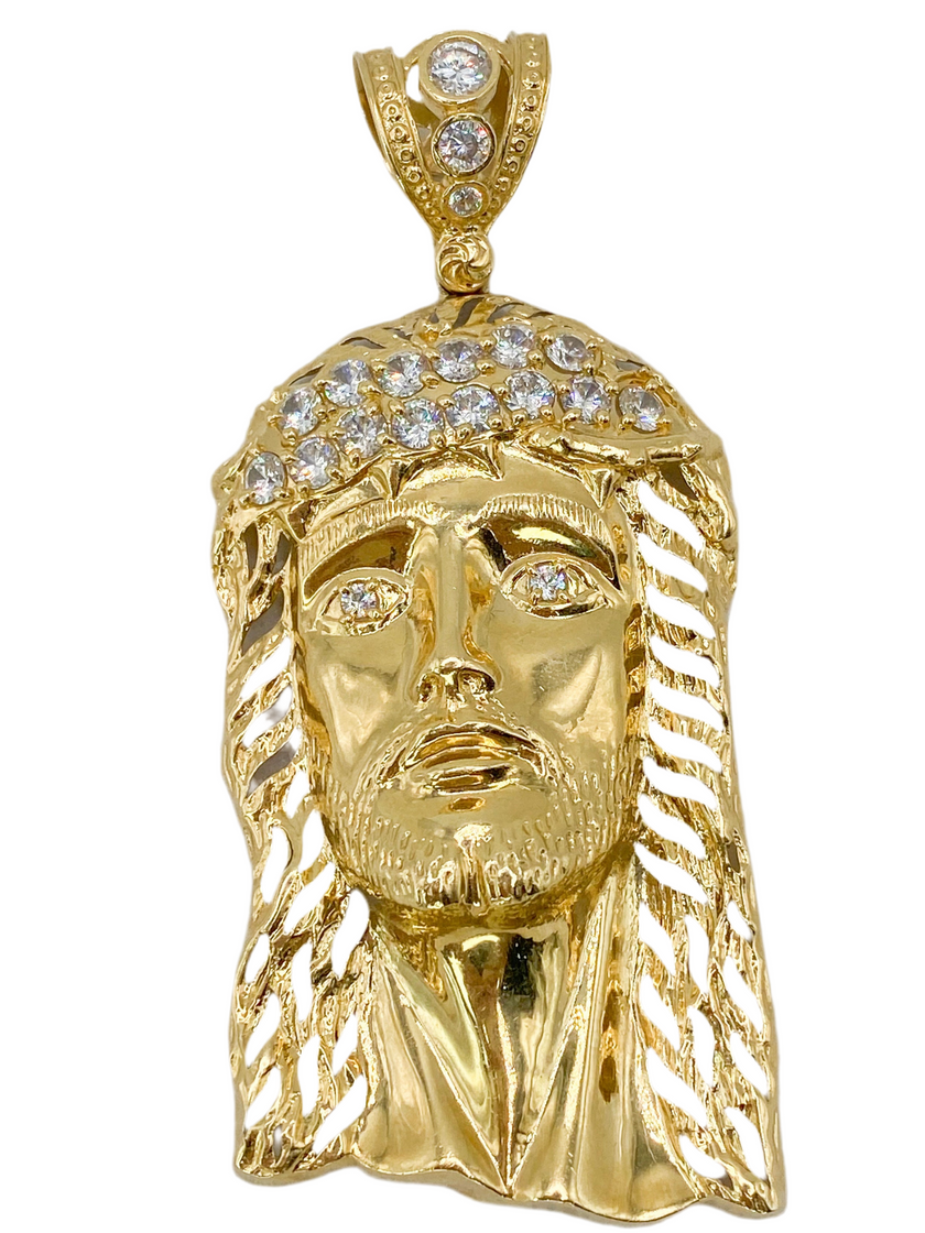 Cara de cristo 14k, 6.5cm x 2.5cm