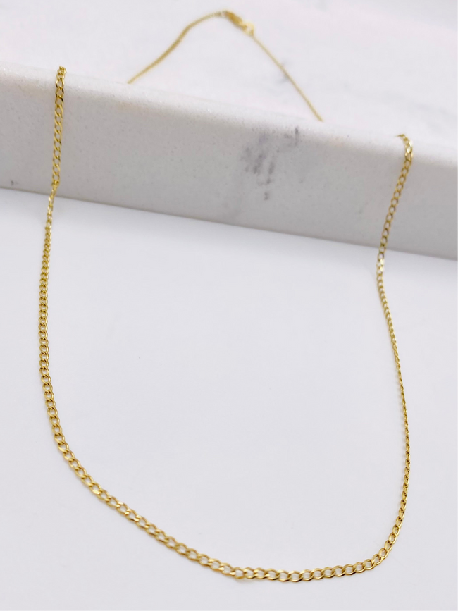 Cadena cubana 14k, 46cm x 1.6mm