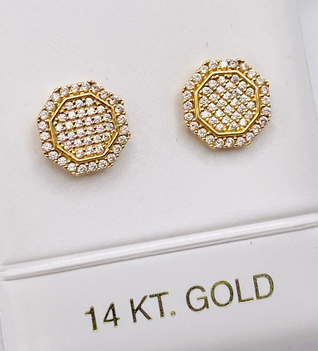 Pendientes octagonal 14k, 9.3mm