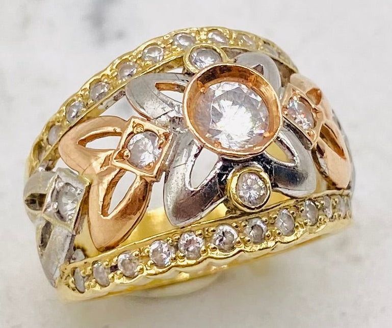 Anillo 2tonos 14k, talla#17