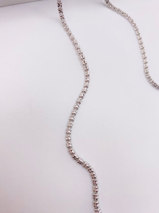 Cadena tejido luna ice 14k