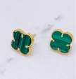 Aretes trébol 14k  1cm