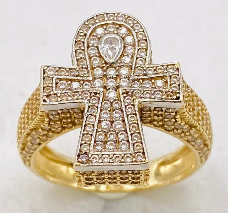 Anillo cruz talla#22, 14k