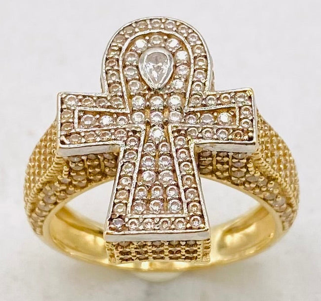 Anillo cruz talla#22, 14k