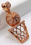 Medalla rosa 14k, 2cm x 4cm