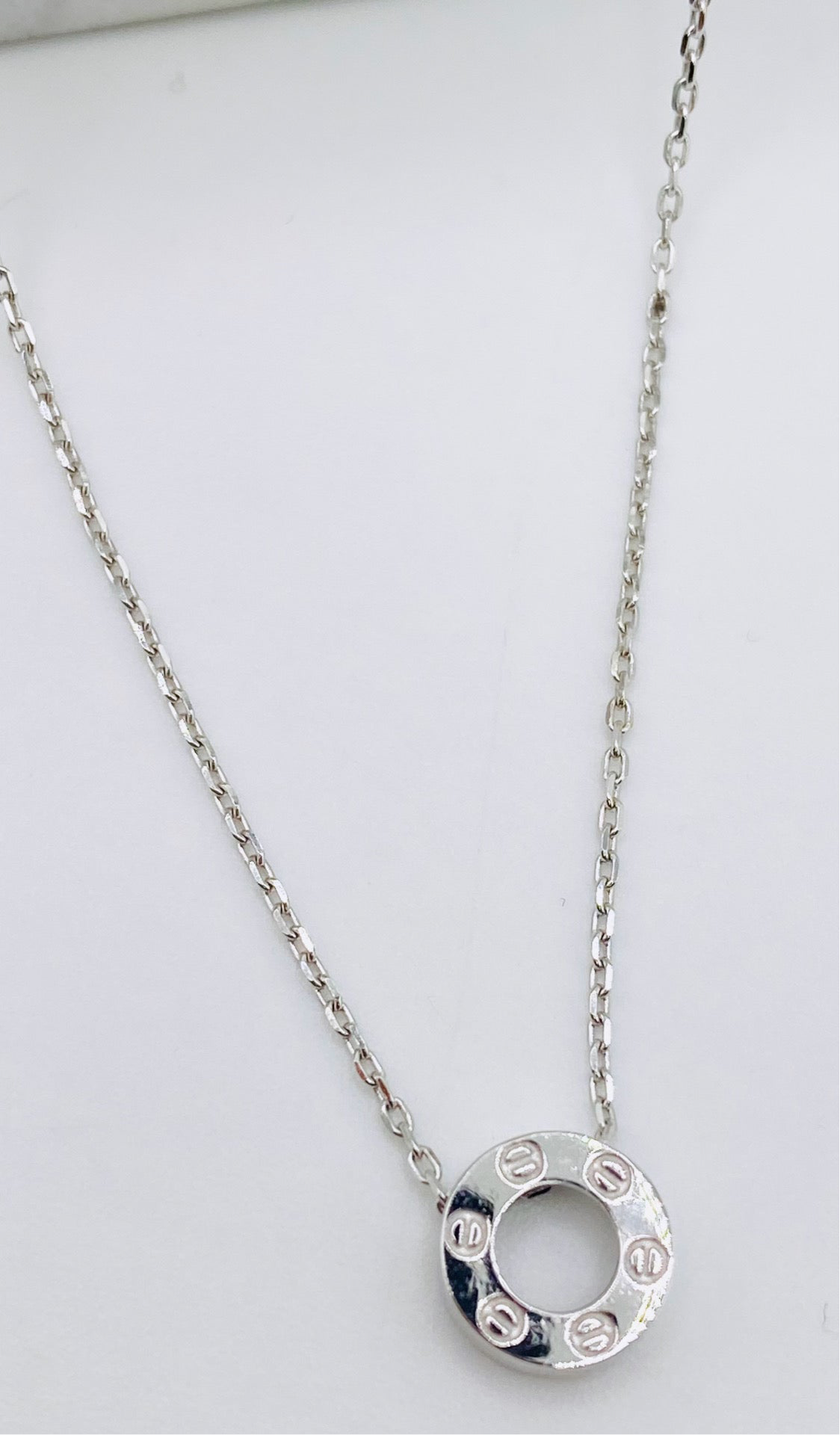 Cadena oro blanco 14k, 45cm x 0.6mm