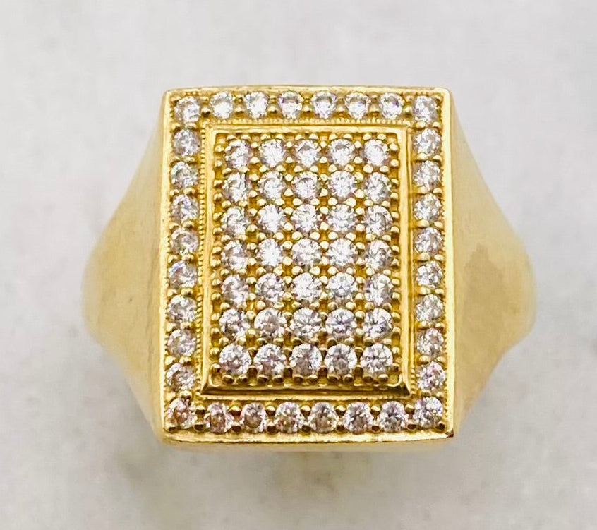 Anillo cuadrado 14k.  Talla24
