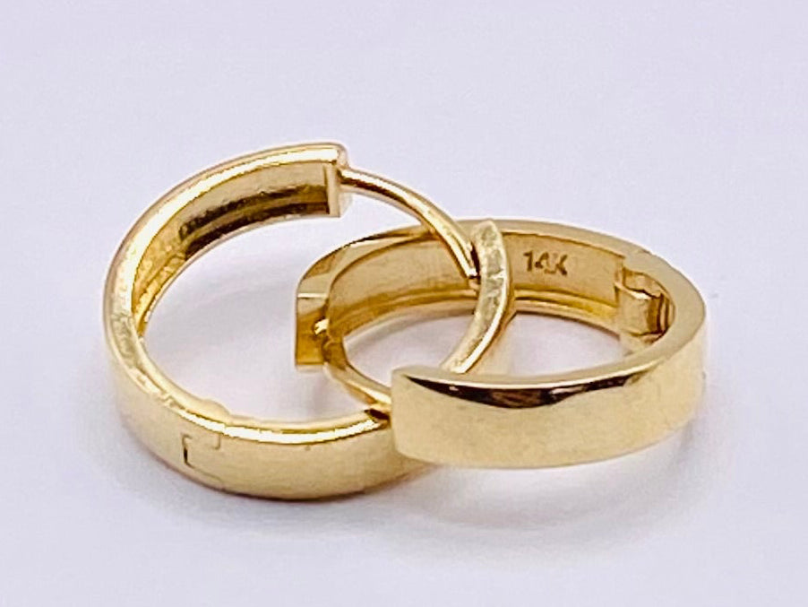 Argollas 14k,  2mm x 1 cm