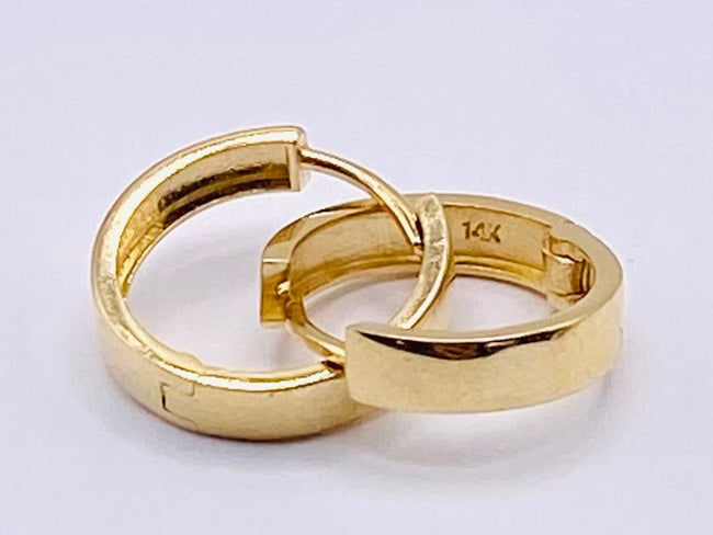 Argollas 14k,  2mm x 1 cm