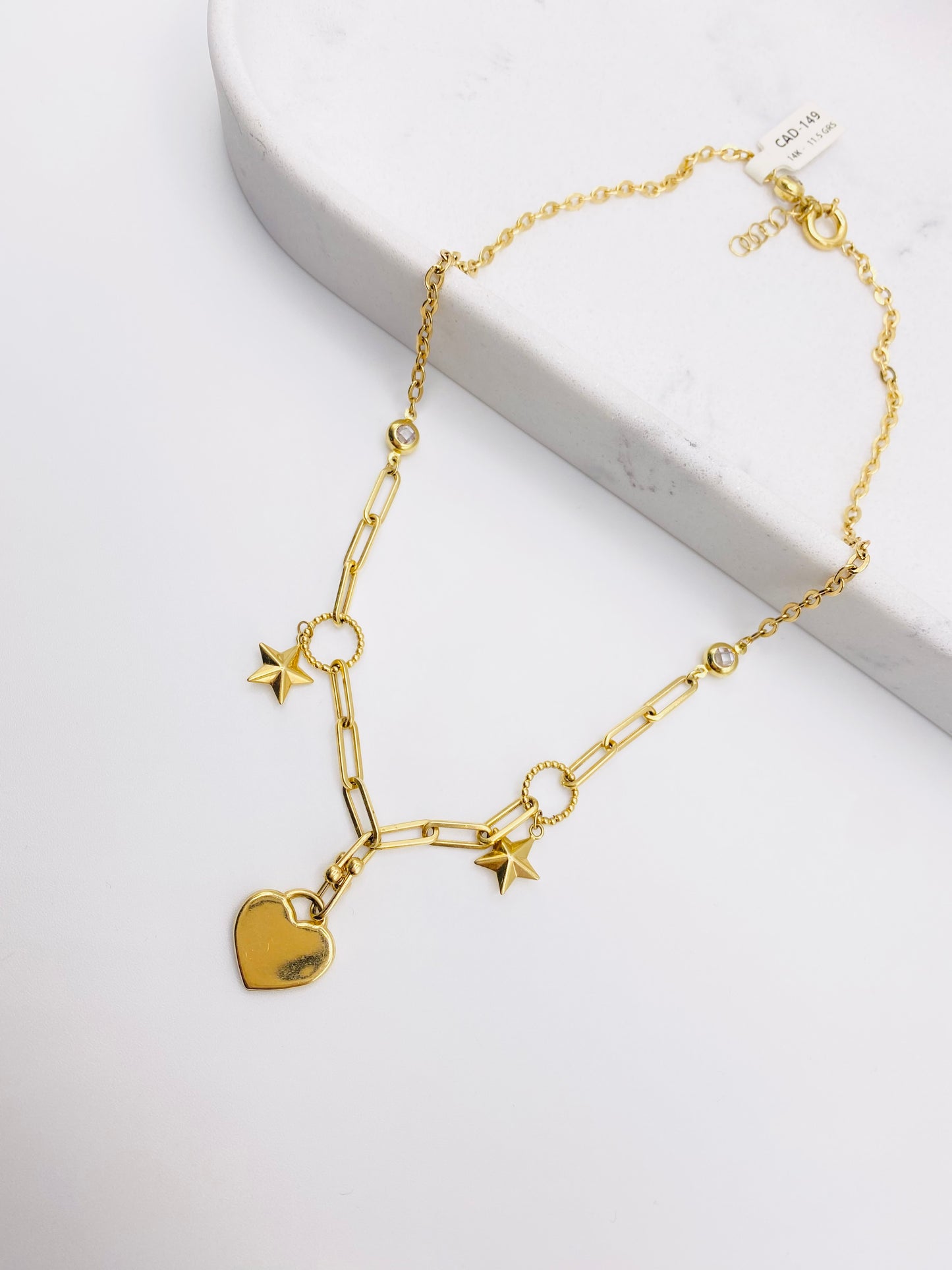 Clip corazón 14k