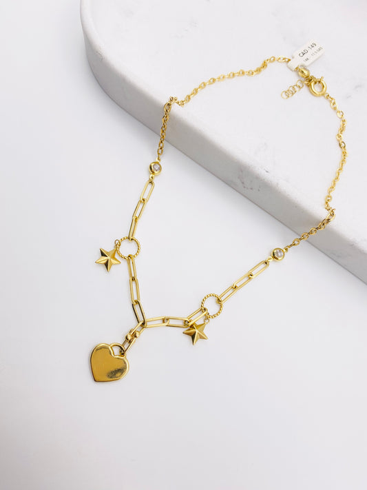 Clip corazón 14k