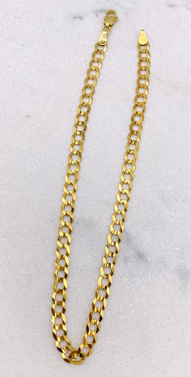 Guillo cubano 14k, 25cm x 4.7mm
