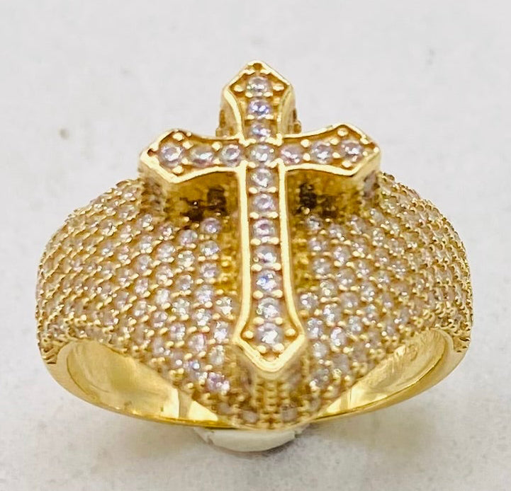 Anillo cruz talla24 14k